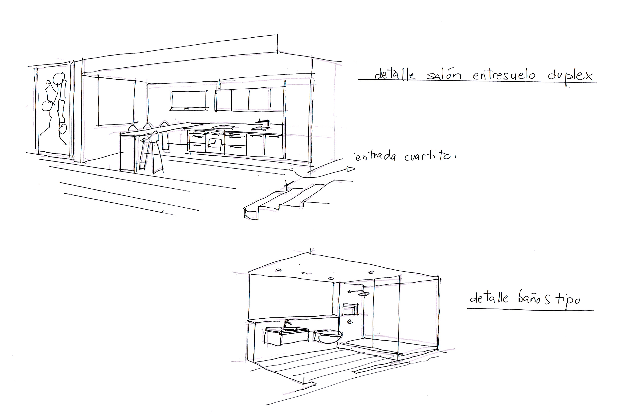 Conversaciones con croquis interiorismo pepenietostudio
