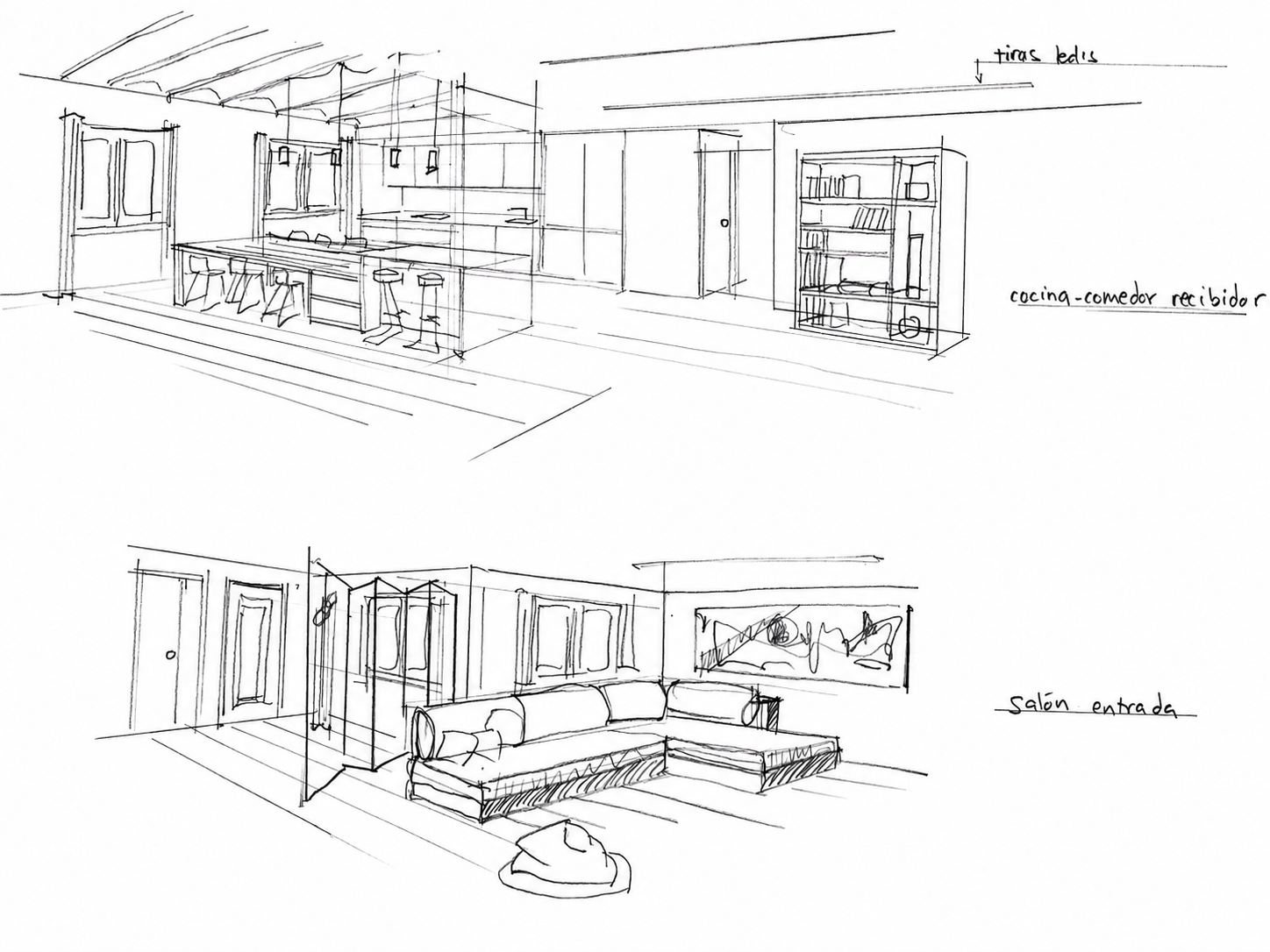 Conversaciones con croquis interiorismo pepenietostudio