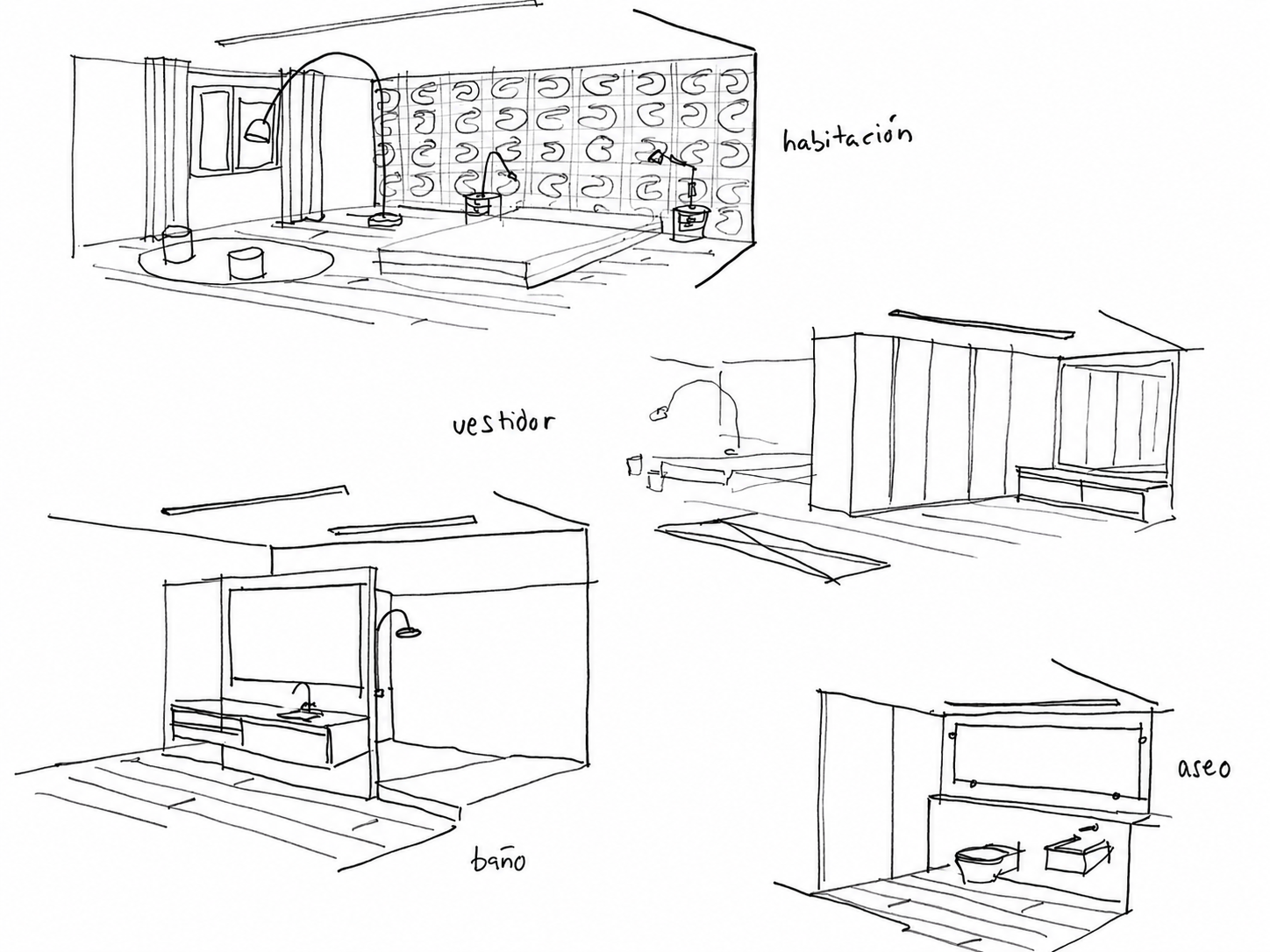 Conversaciones con croquis interiorismo pepenietostudio